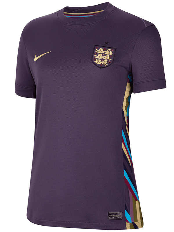 England maillot femme extérieur deuxième uniforme de football femme kit de football de sport hauts chemise coupe Euro 2024